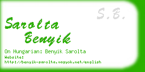 sarolta benyik business card